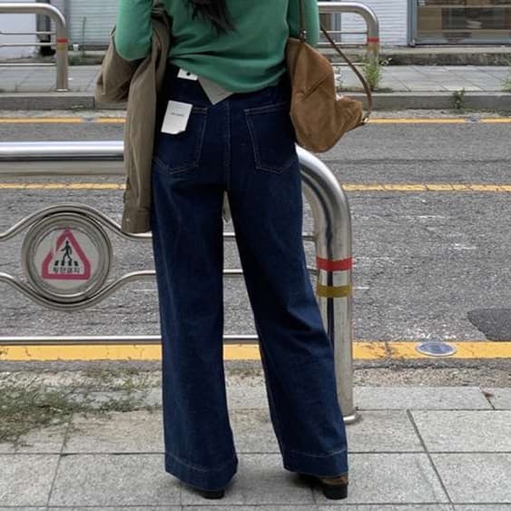 オフィスカジュアル  オフィス対応ワイドデニムパンツ