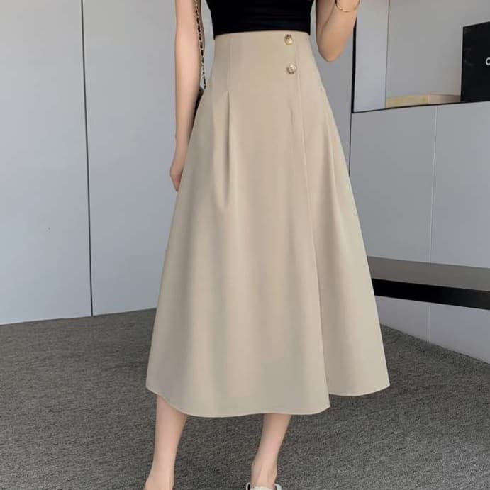 オフィスカジュアル  エレガントAラインロングスカート