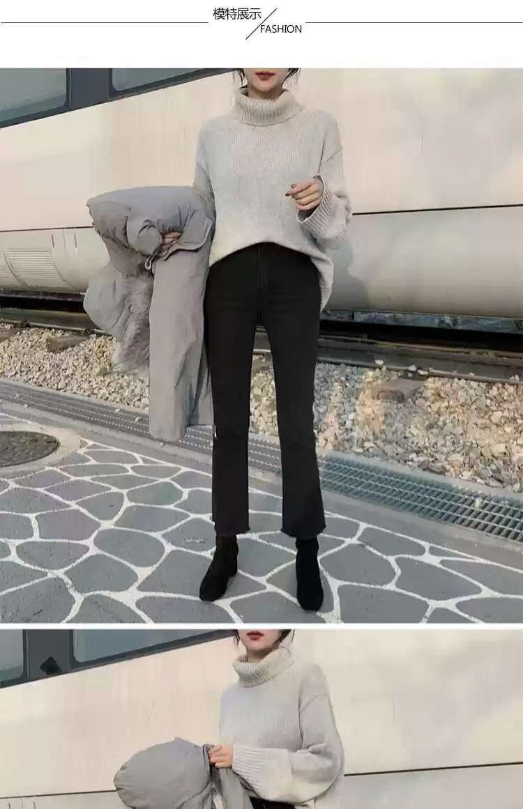 オフィスカジュアル  クロップドフレアデニムパンツ