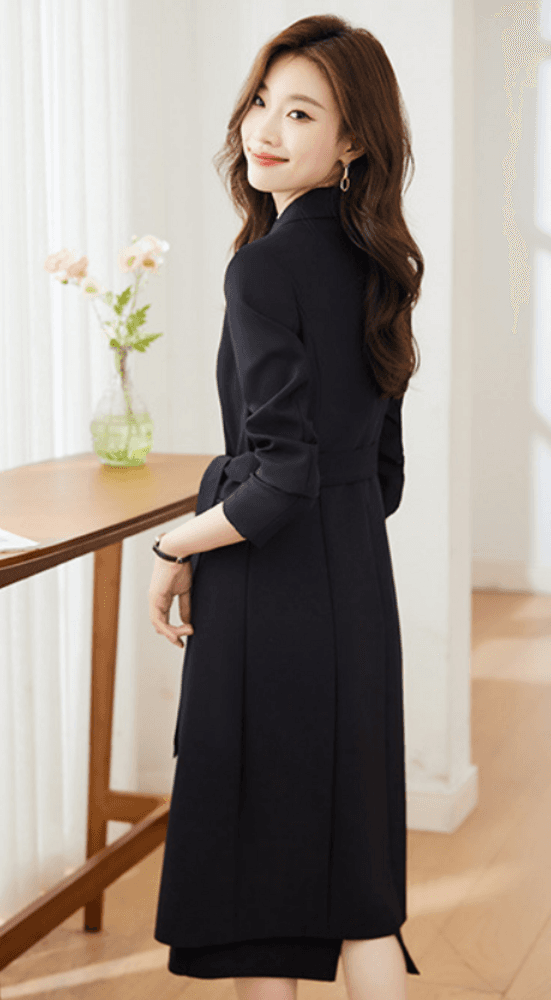 オフィスカジュアル レディース ジャケット ロングスーツコート