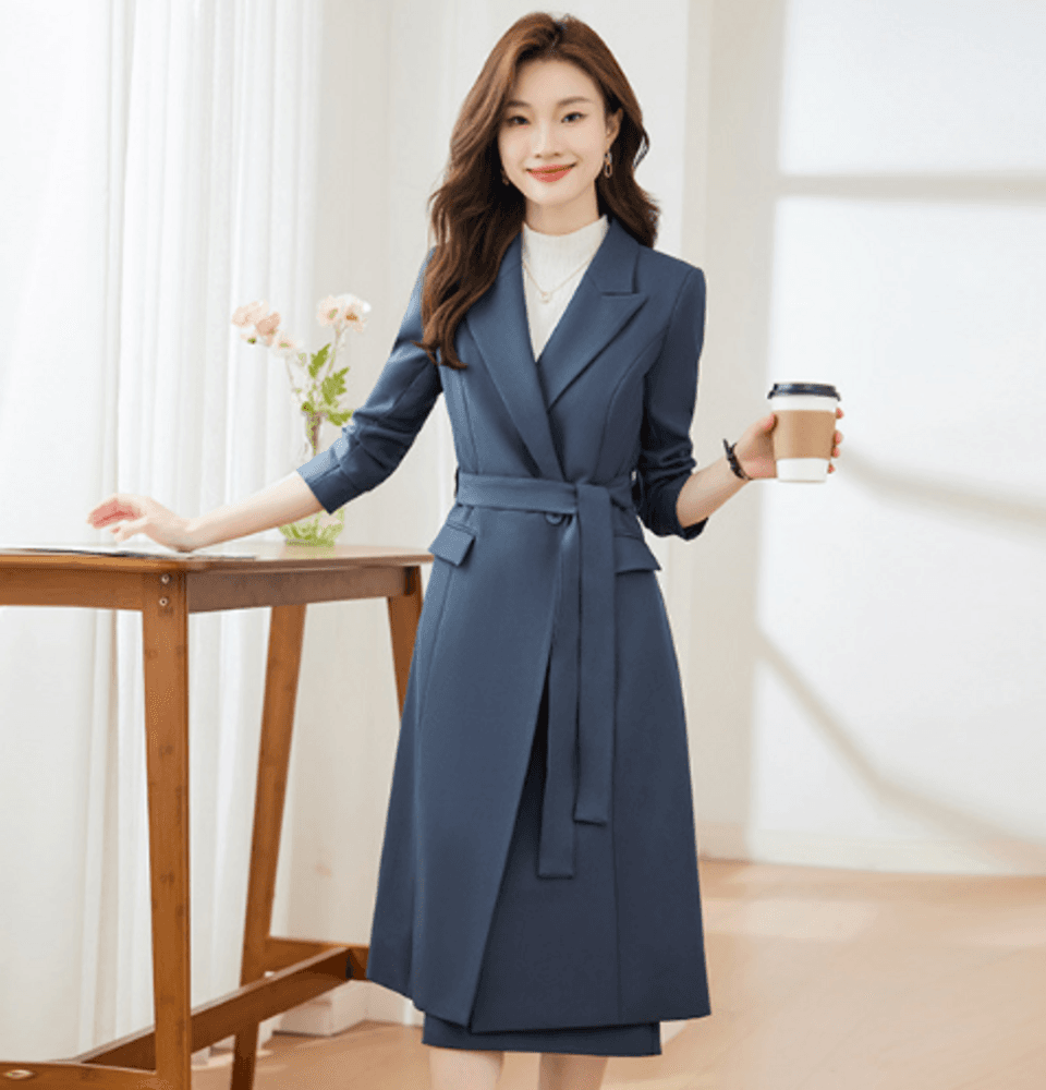 オフィスカジュアル レディース ジャケット ロングスーツコート