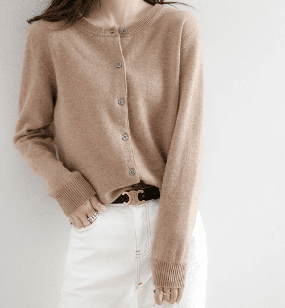 オフィスカジュアル レディース カーディガン ブラウンカラー