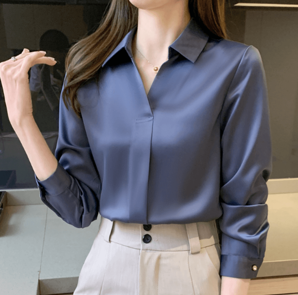 オフィスカジュアル レディース エレガントシフォンシャツ