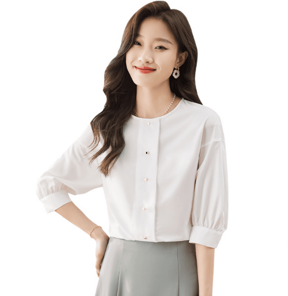 オフィスカジュアル レディース シャツ ホワイトシャツ