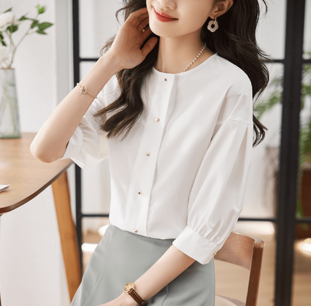 オフィスカジュアル レディース シャツ ホワイトシャツ