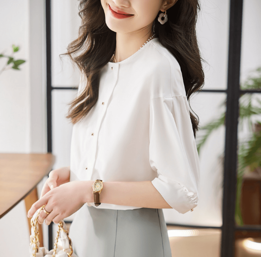 オフィスカジュアル レディース シャツ ホワイトシャツ