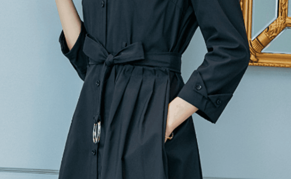 オフィスカジュアル レディース ウエストリボン付き ワンピース