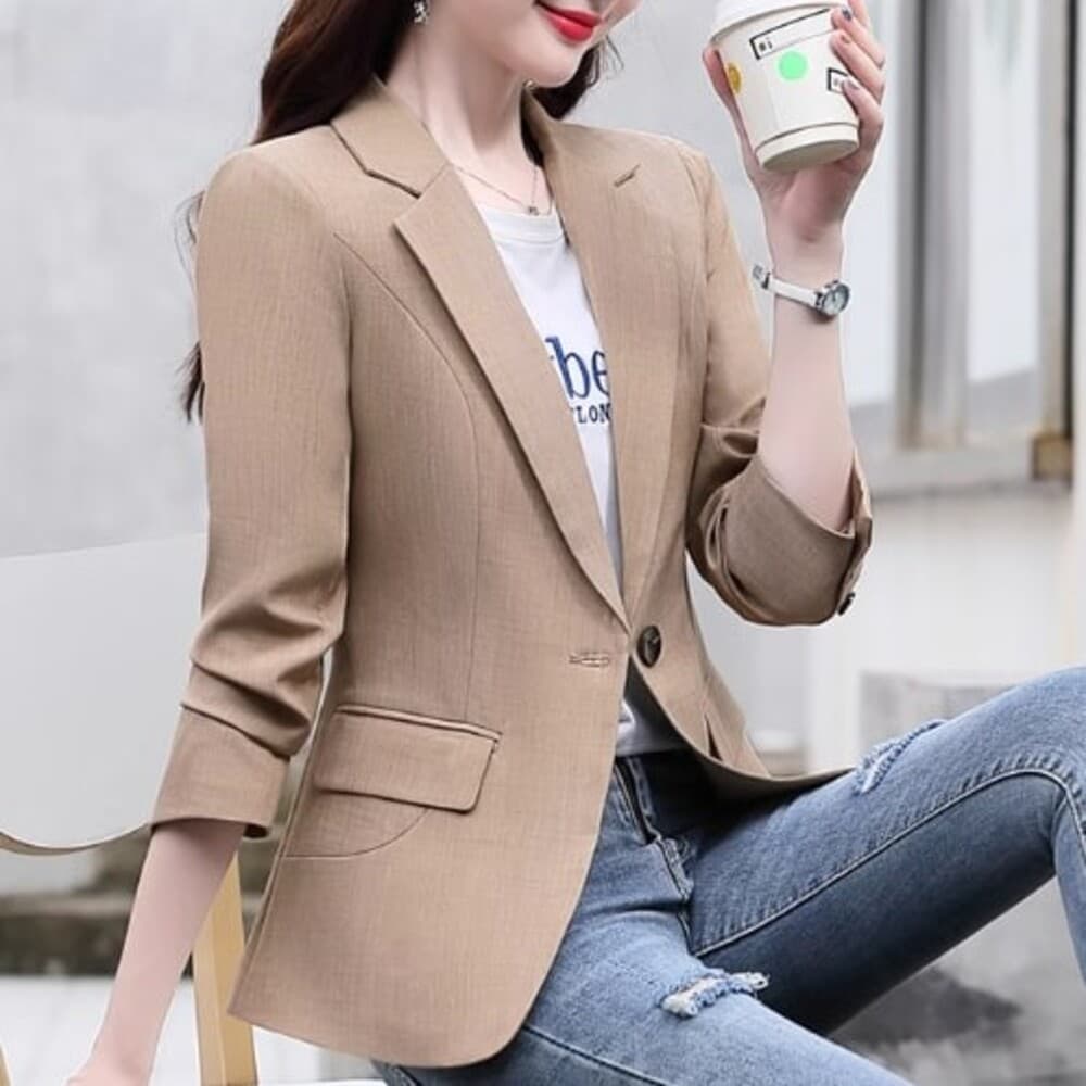オフィスカジュアル レディース スリムフィットレギュラージャケット