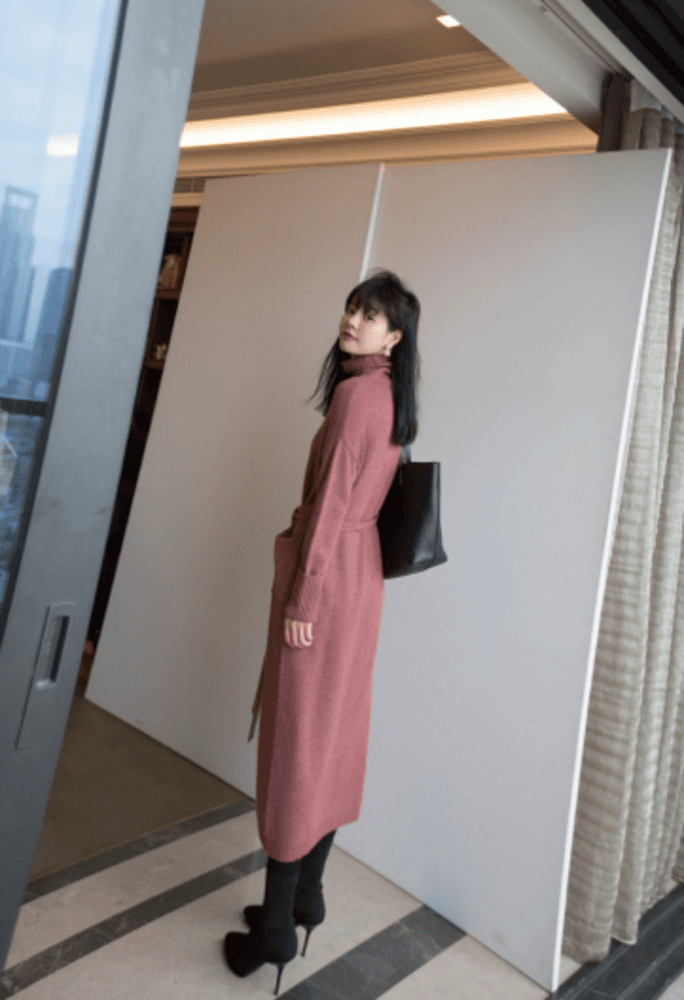 オフィスカジュアル レディース ゆったり秋冬デザイン ニット ワンピース