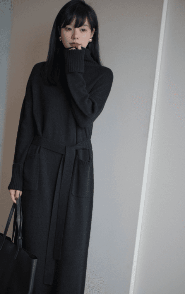 オフィスカジュアル レディース ゆったり秋冬デザイン ニット ワンピース