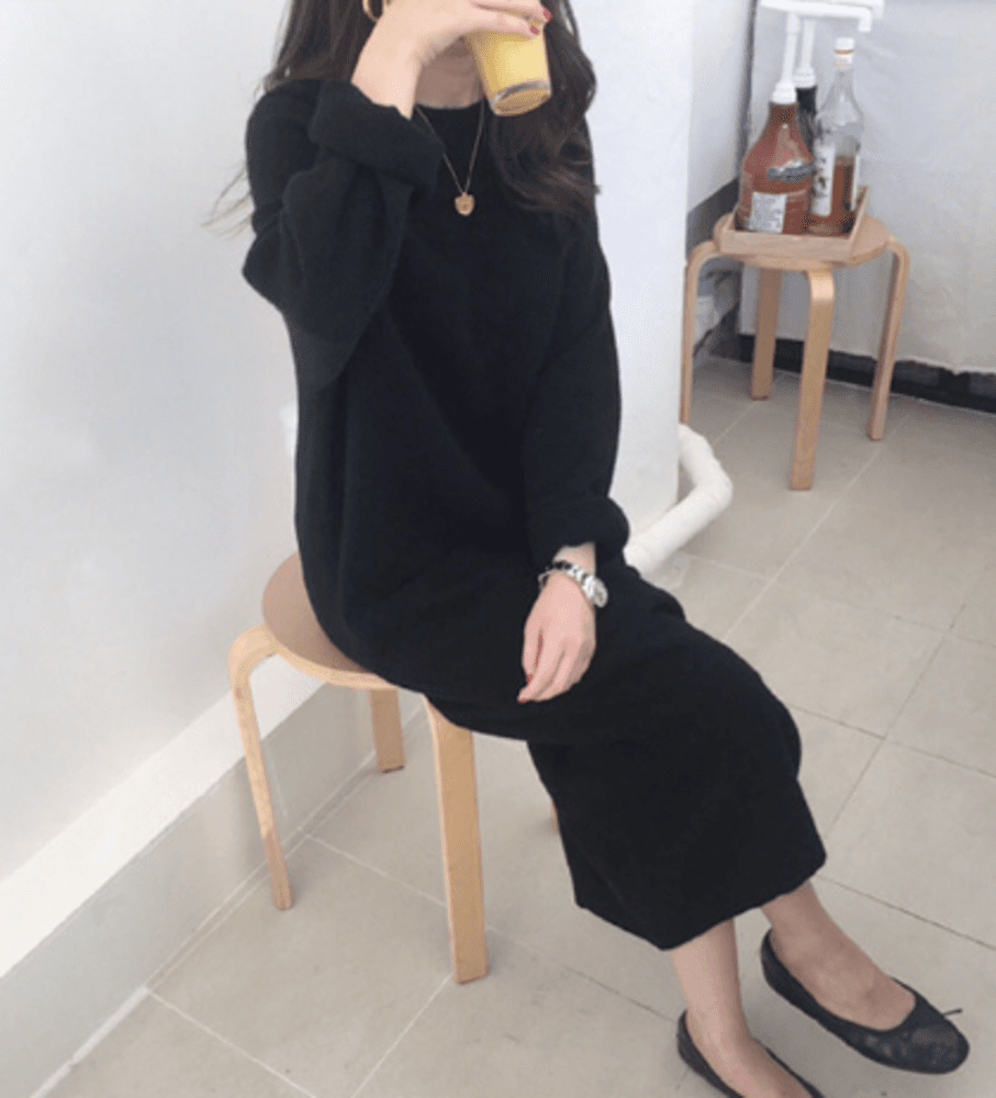 オフィスカジュアル レディース ゆったり暖かシルエット ワンピース