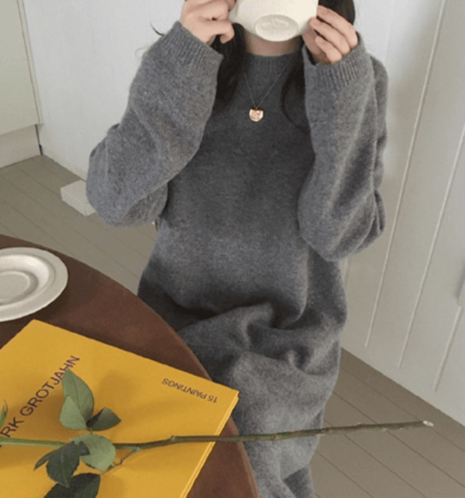 オフィスカジュアル レディース ゆったり暖かシルエット ワンピース