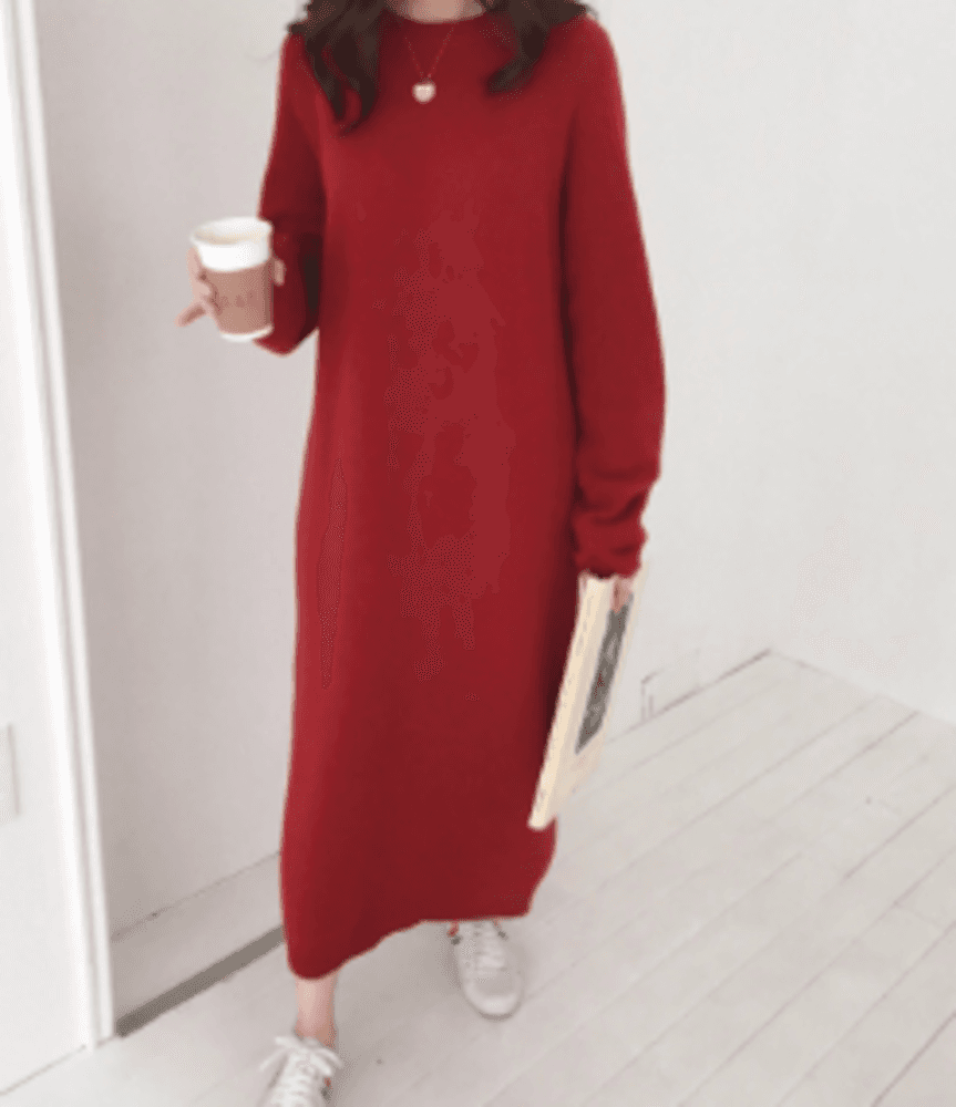 オフィスカジュアル レディース ゆったり暖かシルエット ワンピース