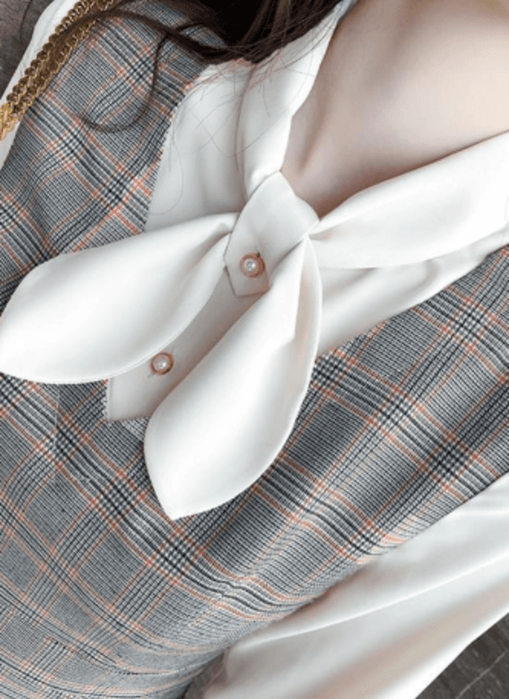 オフィスカジュアル レディース フレンチチェックデザイン ワンピース