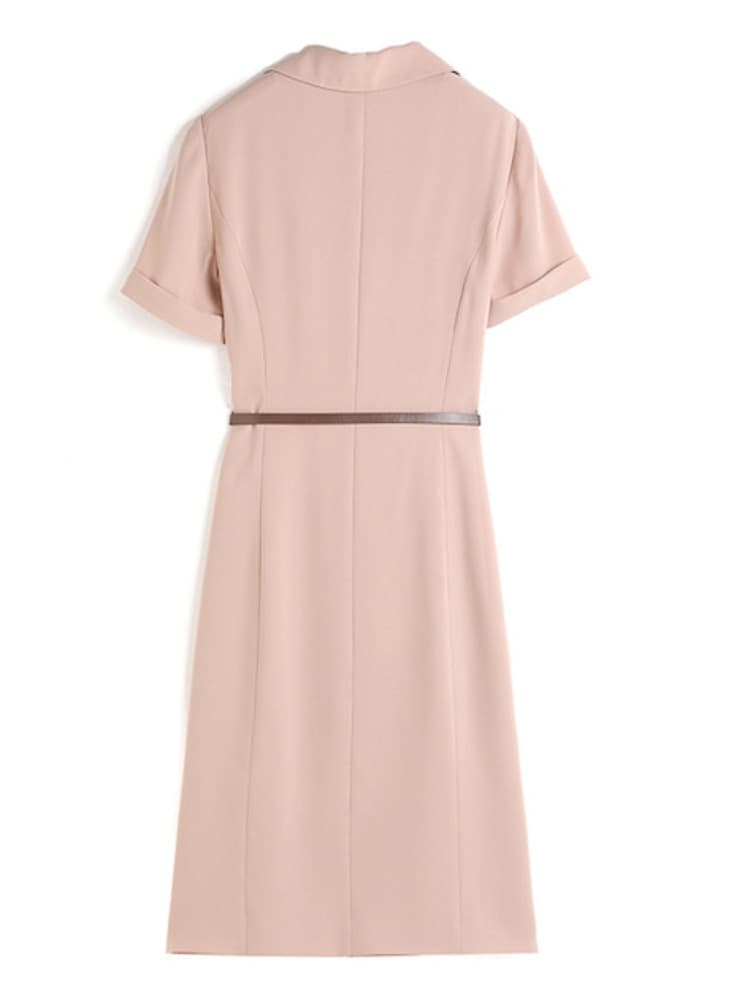 オフィスカジュアル レディース フォーマルシーン ピッタリ 襟付きワンピース